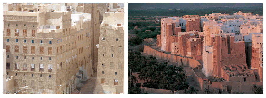 I colori di Shibam: contrasti di luce e materiali. 