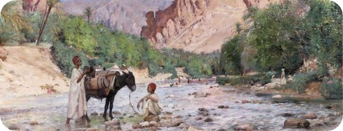 Quadro del Pittore Maurice Bompard (1857-1936) / La Rivière d'El-Kantara