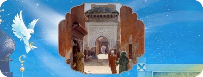 Quadro del Pittore marocchino Brahim Bouhamad / Marché de laine Marrakech