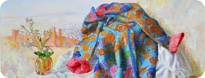 Quadro del Pittore marocchino Boukhari Hassan / Un Caftan