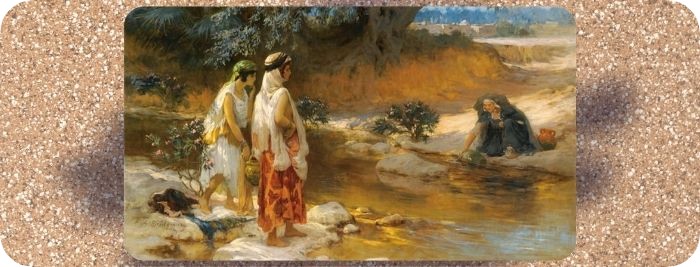 Quadro del Pittore Frederick Arthur Bridgman / At The Water's Edge