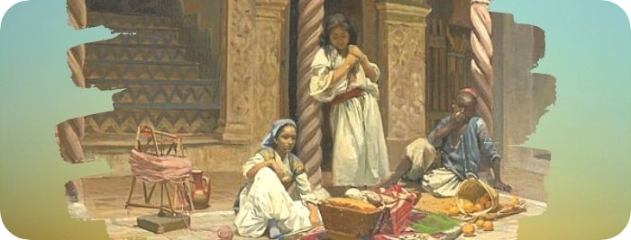 Quadro del Pittore Léon Girardet -Cour de la maison mauresque